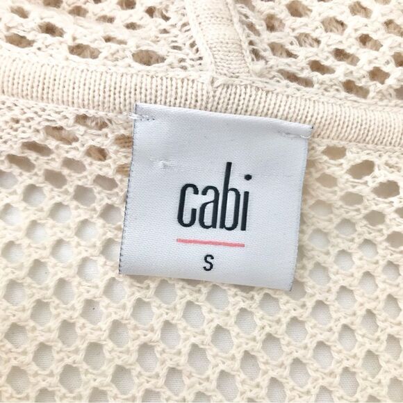 Cabi Cream Open Waffle Knit Summer Beach Tunic Hoodie - Picture 16 of 16